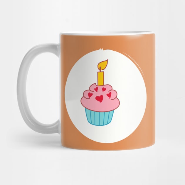 Pink cupcake - Birthday Bear symbol by tailspalette